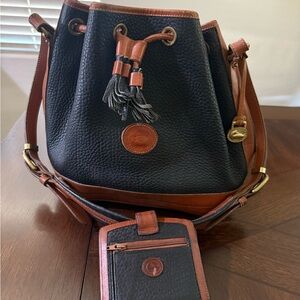 Dooney & Bourke Black and Brown Leather Shoulder Bag
